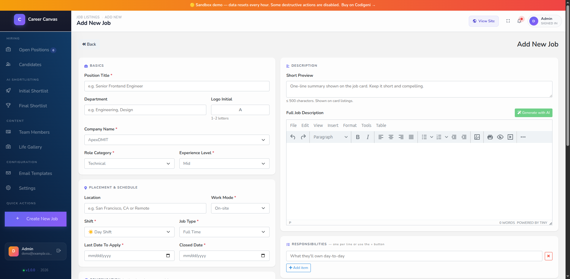 Create a Job (with AI)