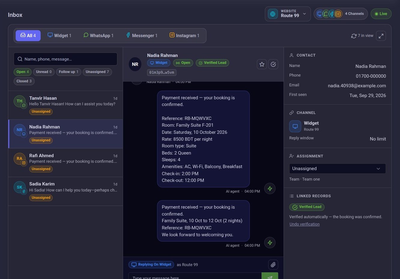 ConversaAI dashboard preview