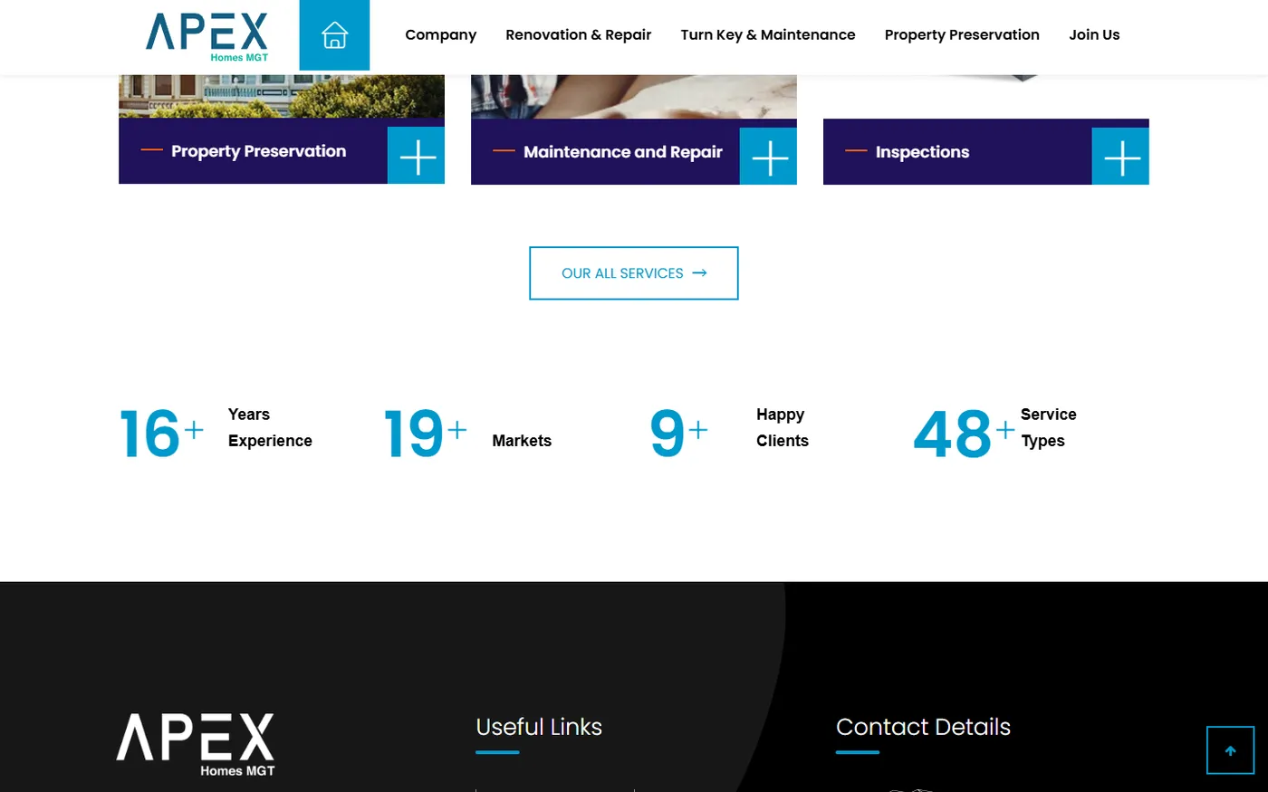 Apex Homes MGT — Custom WordPress Theme (Property Preservation), screen 3