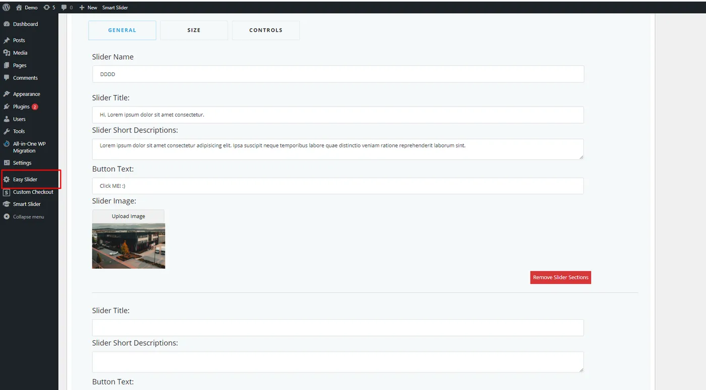 Easy Slider Plugin — Shortcode Slider Builder, screen 3