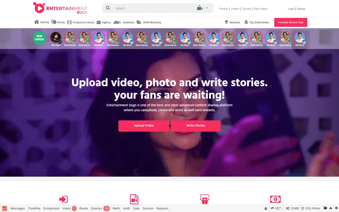 Entertainment Bugs — Creator & Casting Platform