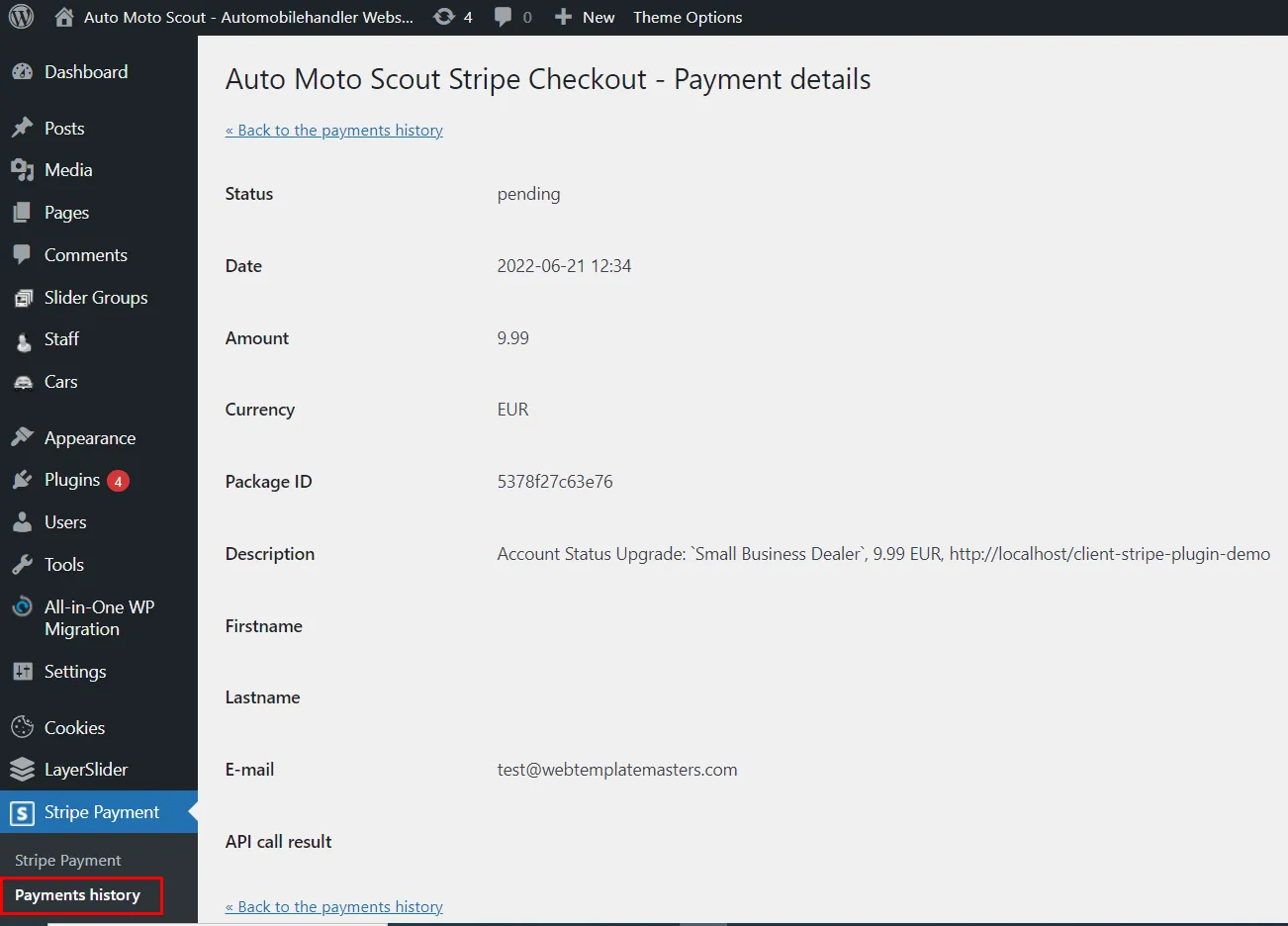 Custom Stripe & PayPal Checkout Plugin, screen 4